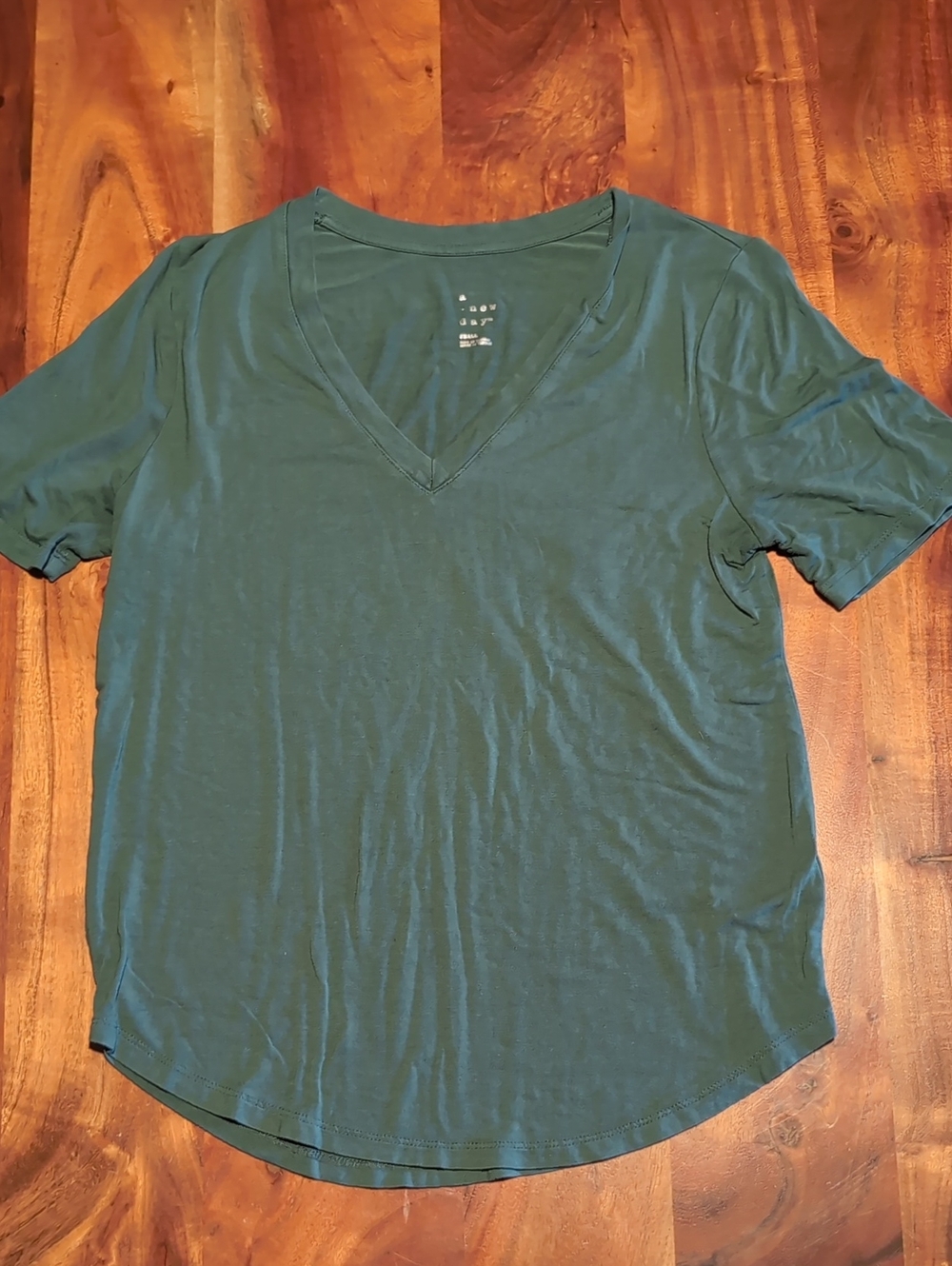 a new day Short Sleeve V-Neck Top - Forest Green